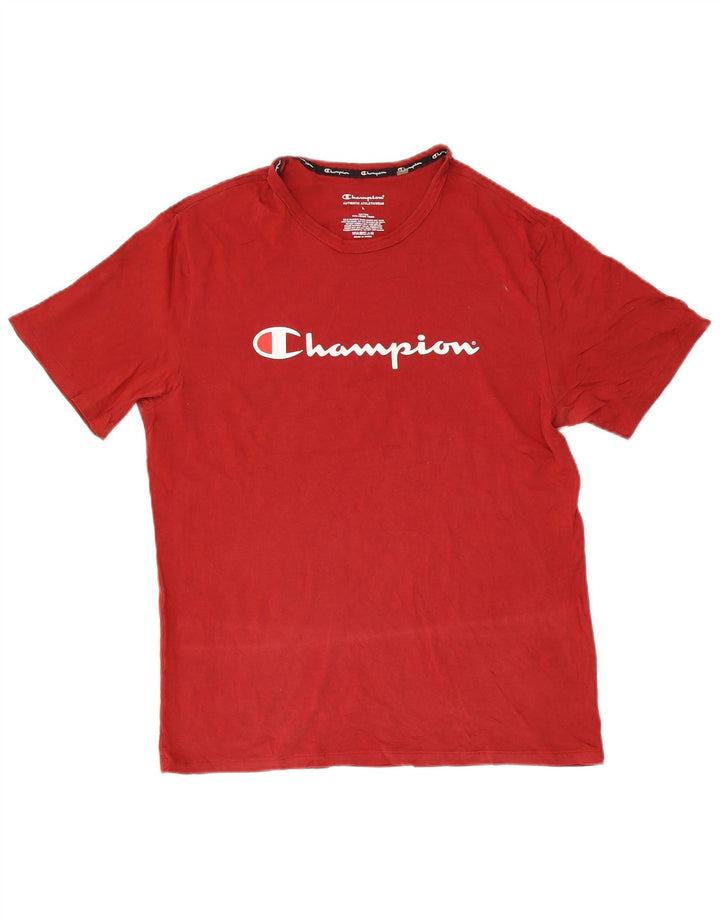Ανδρικό γραφικό T-Shirt Champion Top μεγάλο κόκκινο βαμβακερό