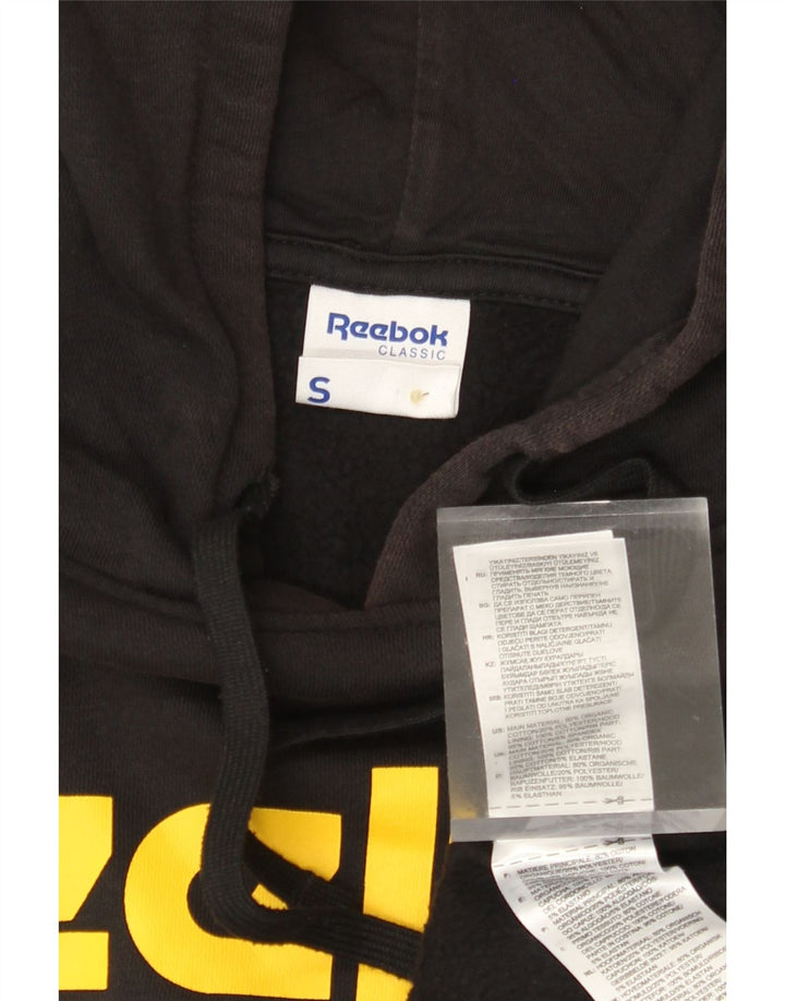 Ανδρικό REEBOK Classic Graphic Hoodie Jumper Small Black Colourblock Βαμβακερό