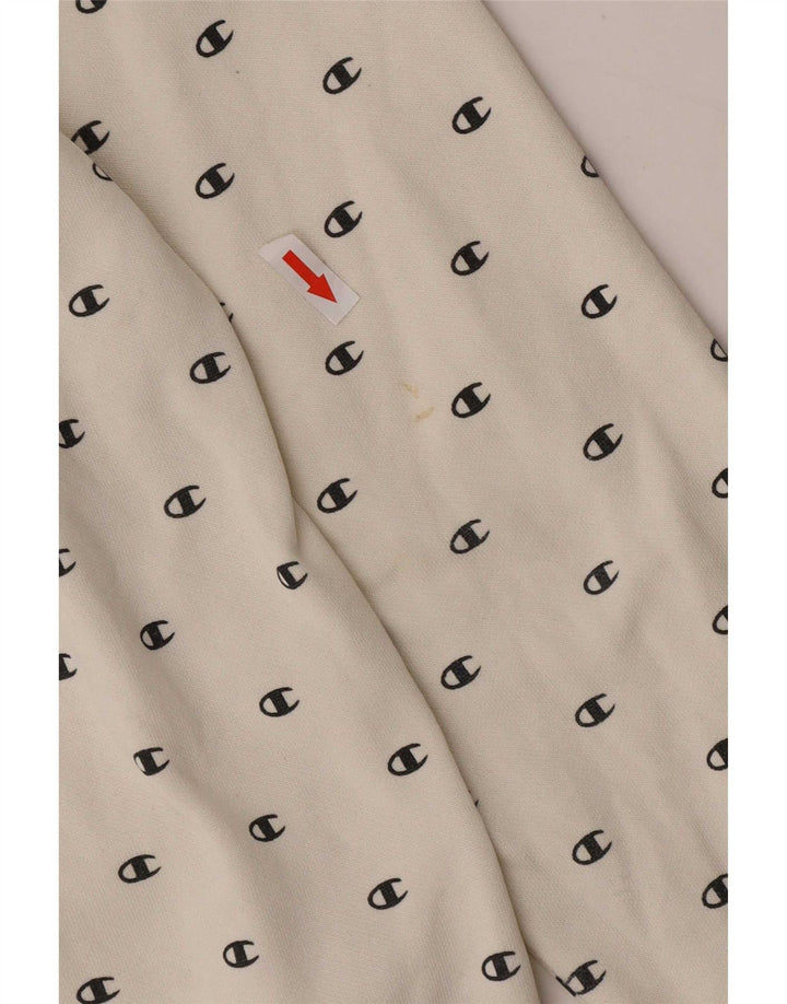 Champion Boys Graphic Sweatshirt Jumper 11-12 Years Large White Spotted