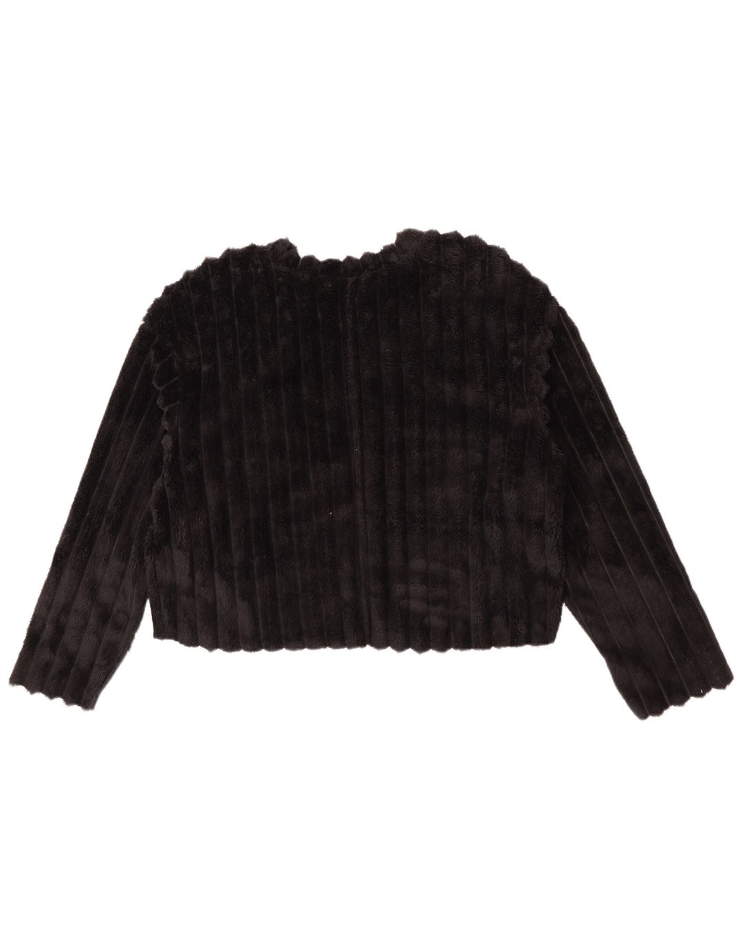 Zara Womens Crop Oversized Fleece Jumper UK 8 Small Black Polyester