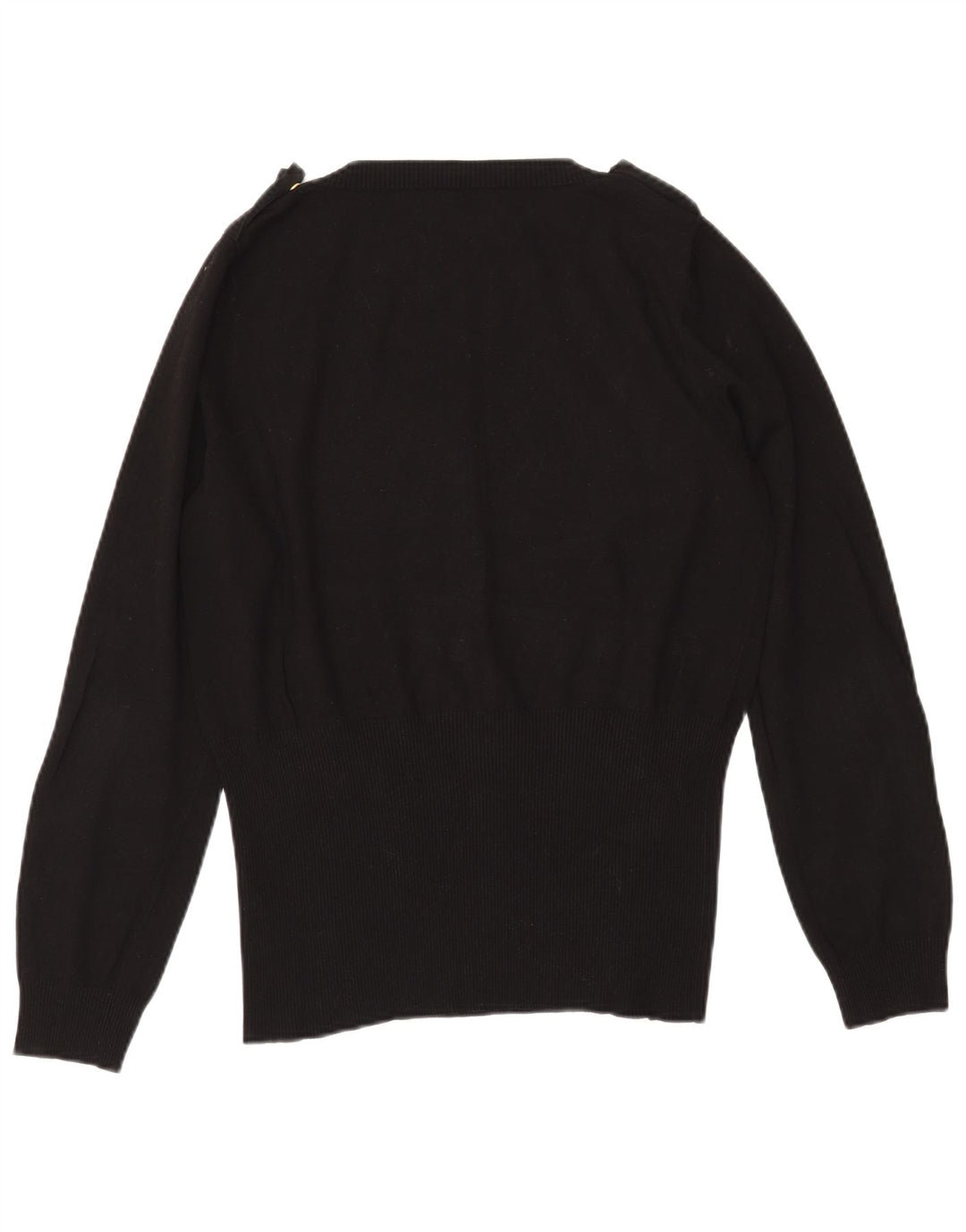 MARELLA Γυναικείο στρατιωτικό πουλόβερ με λαιμόκοψη UK 20 2XL μαύρη βισκόζη