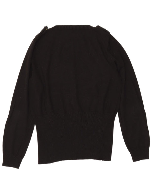 MARELLA Γυναικείο στρατιωτικό πουλόβερ με λαιμόκοψη UK 20 2XL μαύρη βισκόζη