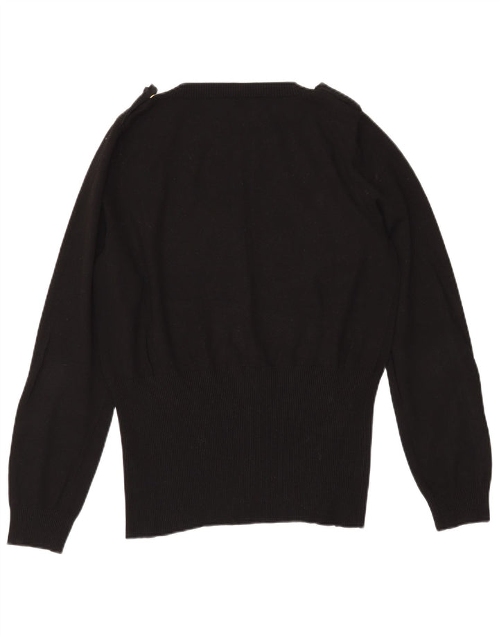 MARELLA Γυναικείο στρατιωτικό πουλόβερ με λαιμόκοψη UK 20 2XL μαύρη βισκόζη