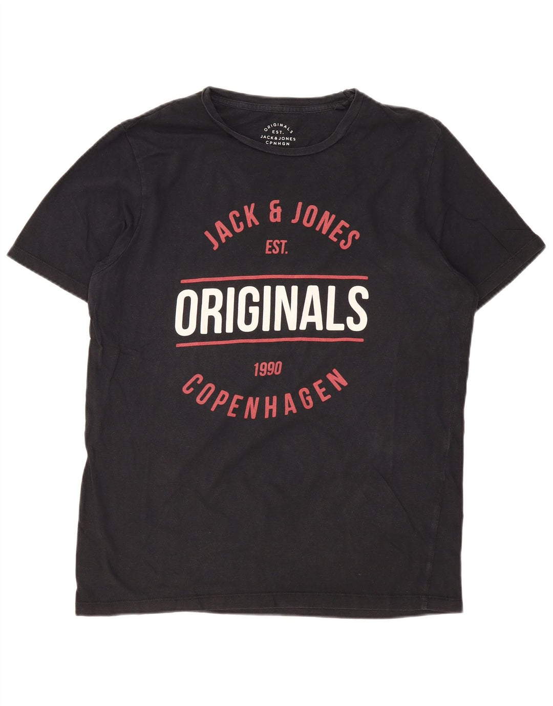 JACK & JONES Γραφικό T-Shirt Ανδρικό Πρωτότυπο XL Μαύρο βαμβακερό