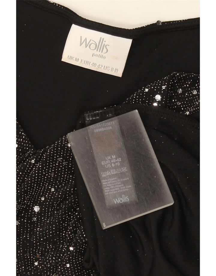 Γυναικεία αμάνικη μπλούζα Wallis Top UK 14 Medium Black Spotted Nylon