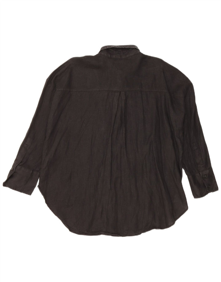 Zara Γυναικείο πουκάμισο Oversized UK 14 Medium Black Len