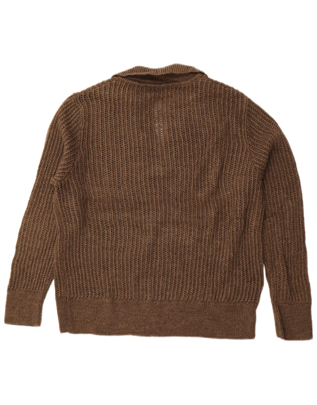 ZARA Γυναικείο πουλόβερ Polo Neck Jumper UK 18 XL Καφέ Ακρυλικό