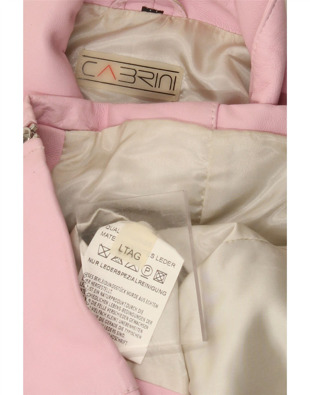 CABRINI Γυναικείο Δερμάτινο Μπουφάν UK 16 Large Pink Leather