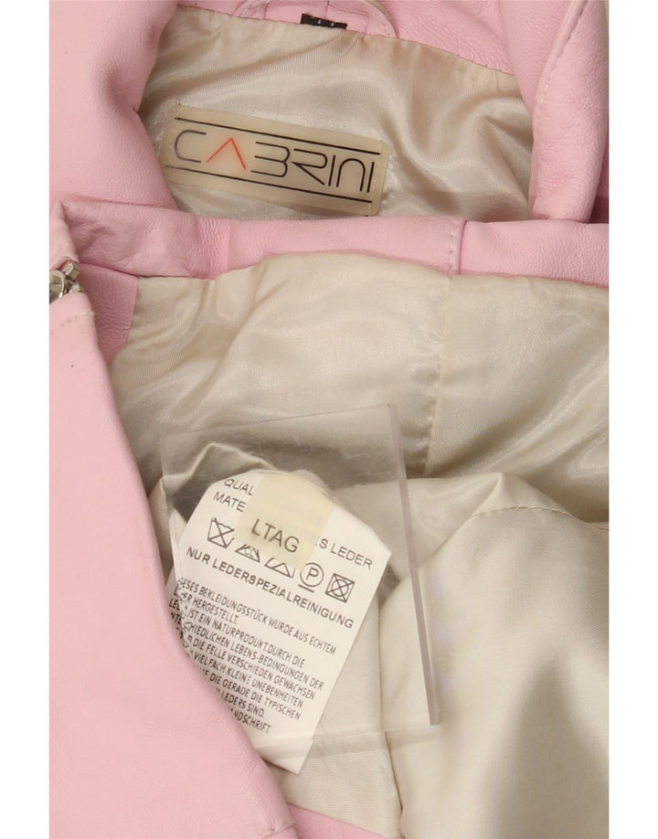 CABRINI Γυναικείο Δερμάτινο Μπουφάν UK 16 Large Pink Leather