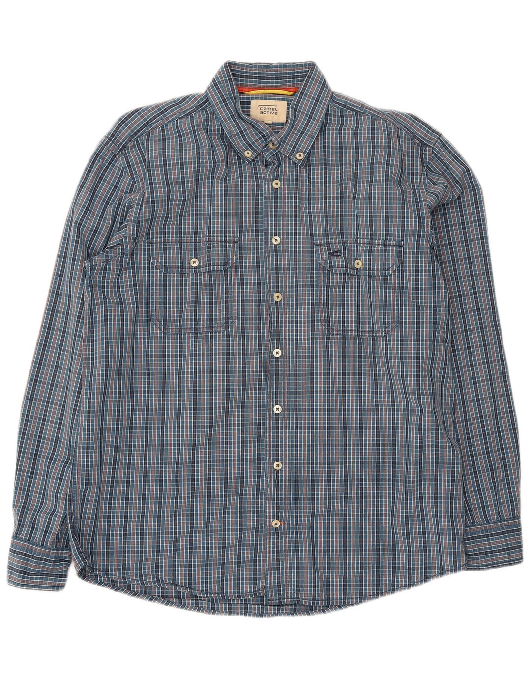 Ανδρικό πουκάμισο Camel Active μεγάλο Navy Blue Gingham Cotton