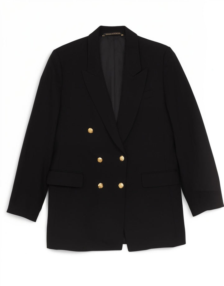 Marks & Spencer Γυναικείο μπουφάν Blazer με διπλό στήθος 14 Μαύρο νέο μαλλί