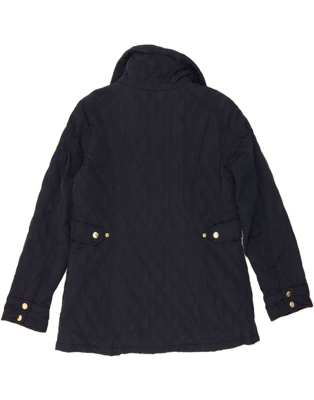MICHAEL KORS Womens Quilted Jacket UK 16 Large Navy Blue Polyester Vintage Michael Kors and Second-Hand Michael Kors from Messina Hembry 