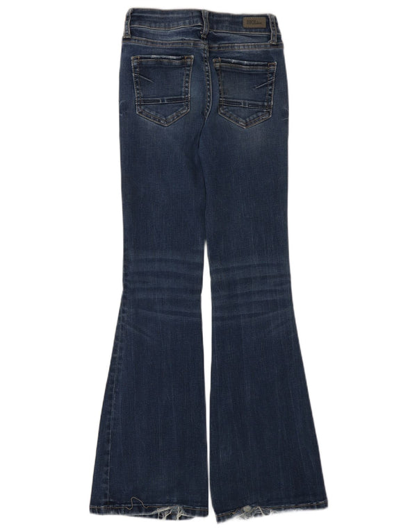BKE Girls Long Flared Jeans 9-10 Years W24 L28 Blue Cotton