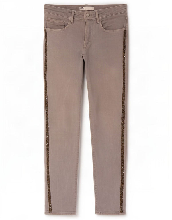 Zara Γυναικείο Slim Jeans EU 42 Large W32 L26 Γκρι βαμβακερό