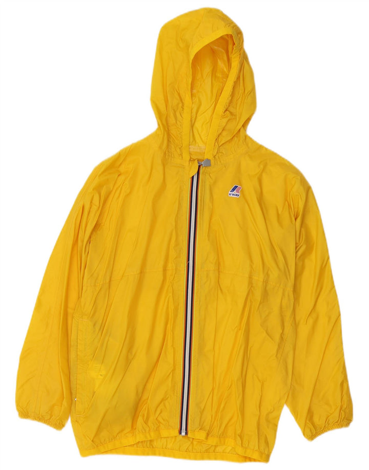 K-WAY Boys Hooded Rain Jacket 9-10 Years Yellow Polyamide