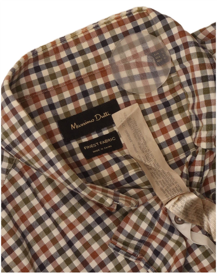 Ανδρικό πουκάμισο Massimo Dutti Μεγάλο πολύχρωμο βαμβακερό καρό