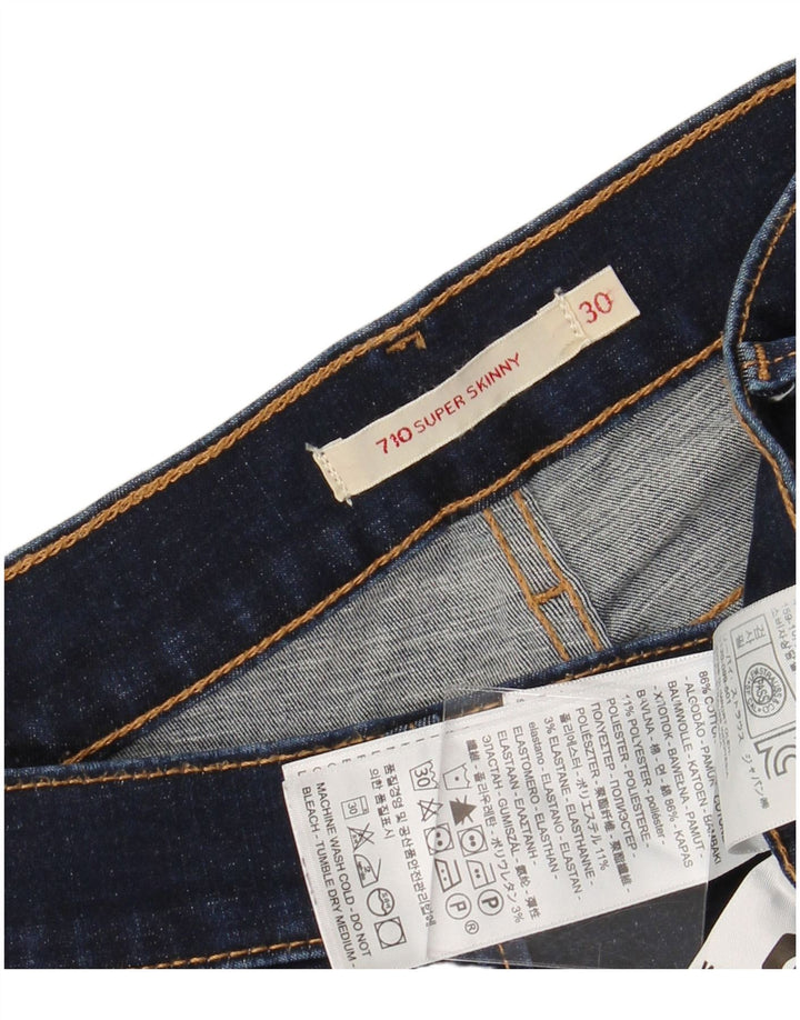 LEVI'S Γυναικεία 710 Super Skinny Jeans W30 L32 Navy Blue Cotton