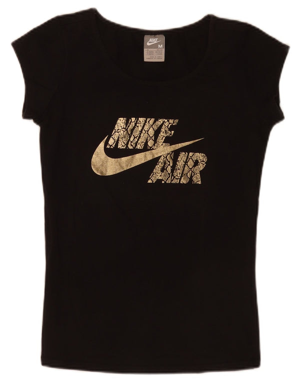 Nike Womens Graphic T-Shirt Top UK 10/12 Medium Black