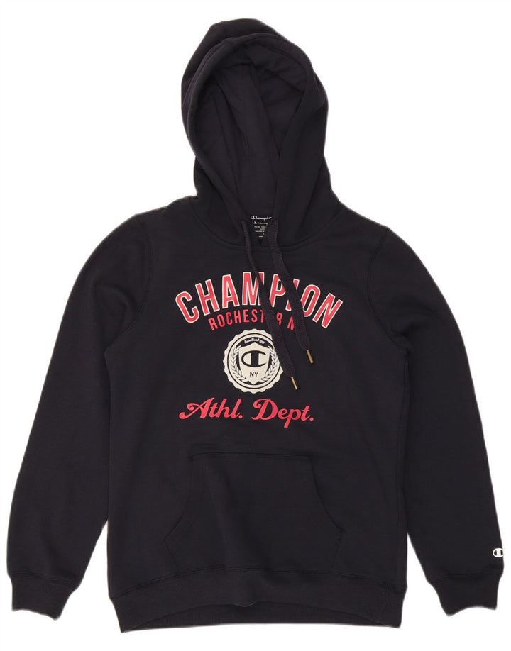 CHAMPION Girls NY Rochester Graphic Hoodie Jumper 11-12 ετών Navy Blue
