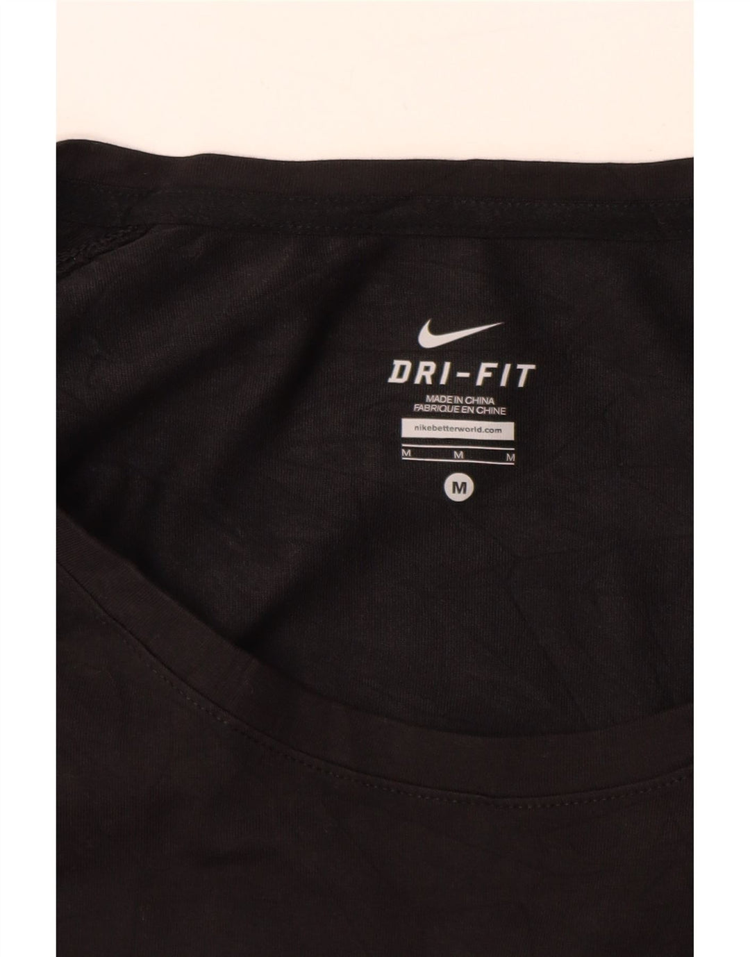 Γυναικεία NIKE Dri Fit γραφική μπλούζα μεγάλου μεγέθους Jumper UK 14 Medium Black