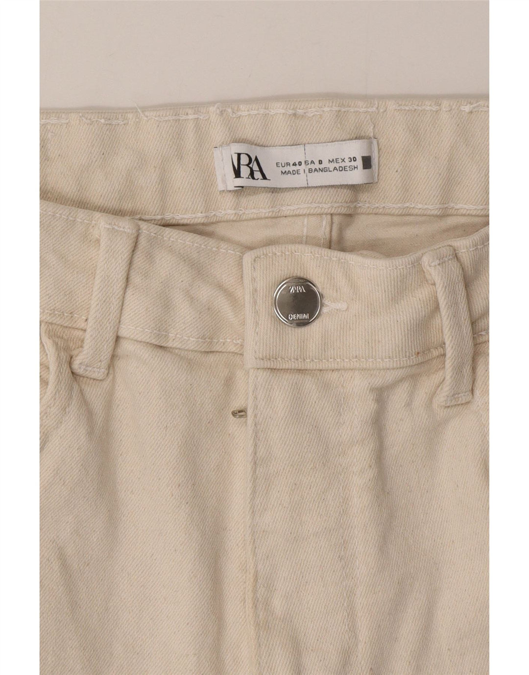 Zara Γυναικείο Cropped Jeans EU 40 Medium W30 L25 Beige βαμβακερό