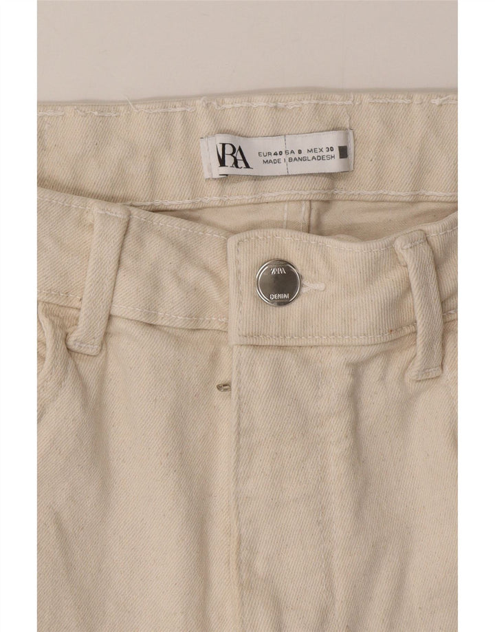 Zara Γυναικείο Cropped Jeans EU 40 Medium W30 L25 Beige βαμβακερό