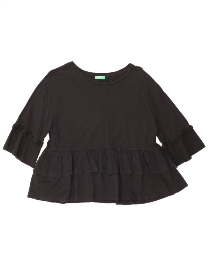 Γυναικεία μπλούζα Benetton 3/4 μανίκια Τοπ US 4 Small Black