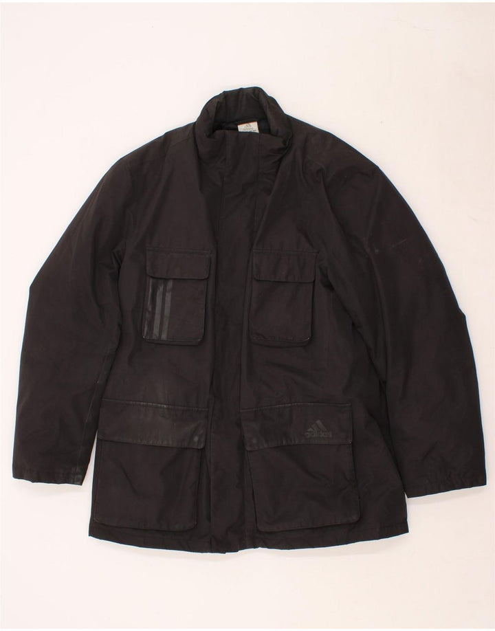 ADIDAS Mens Padded Jacket UK 40/42 Medium Black Polyester Vintage Adidas and Second-Hand Adidas from Messina Hembry 