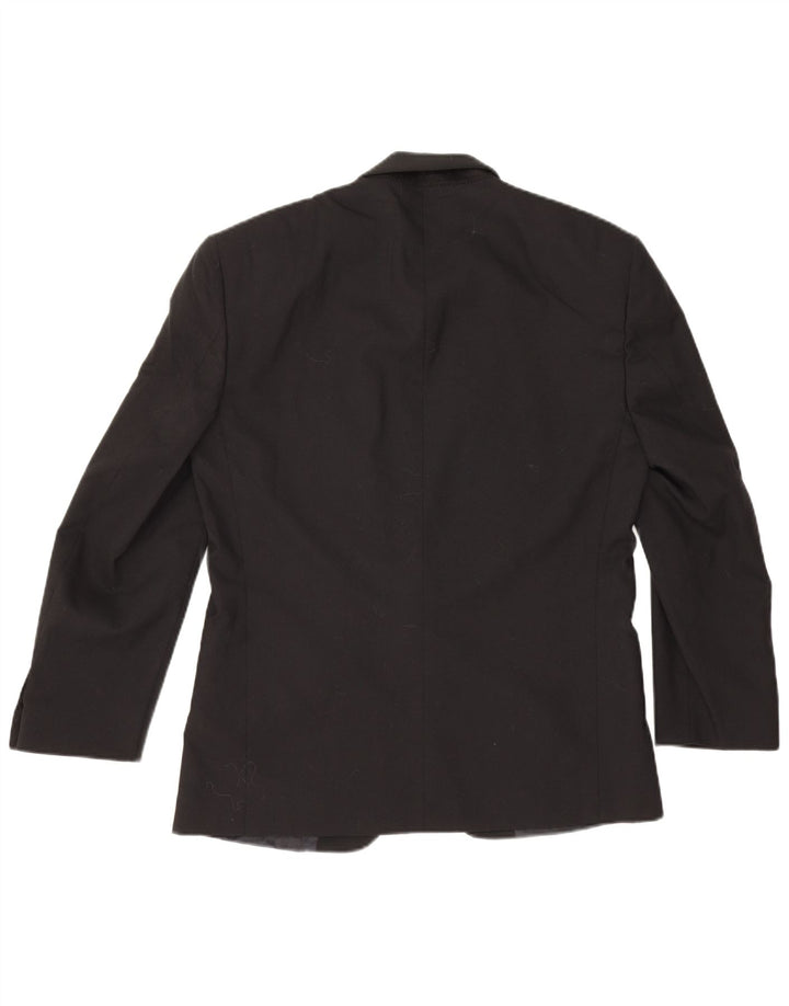 Vintage Ανδρικό Μπουφάν Blazer 1 Κουμπί IT 48 Medium Black Virgin Wool Classic