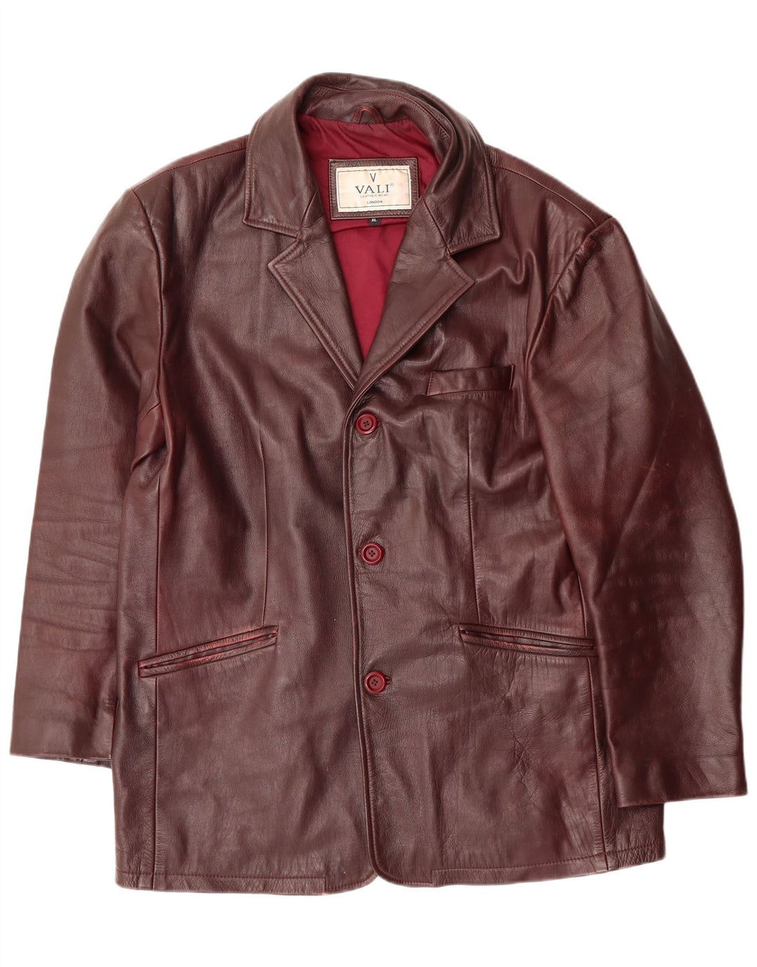 VINTAGE Mens Leather Jacket XL Brown Leather Classic