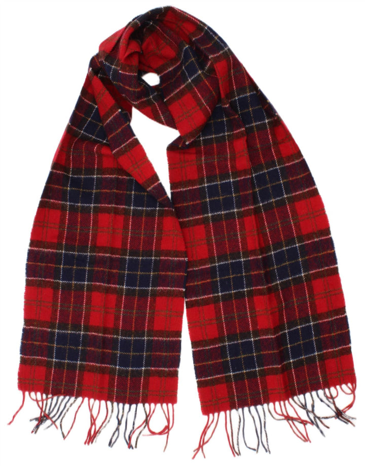 Barbour Ανδρικό Ορθογώνιο Κασκόλ One Size Κόκκινο Καρό Μαλλί Classic