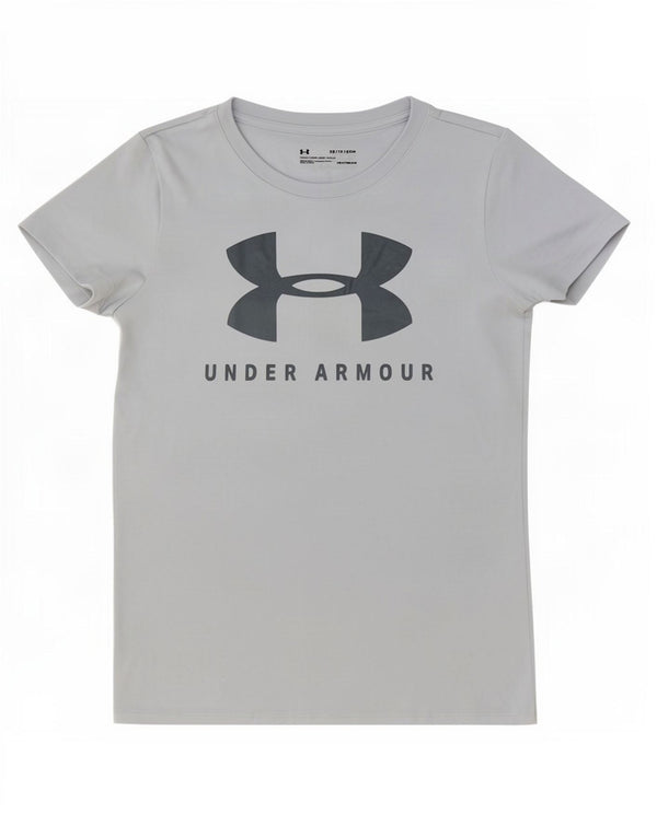 Under Armour Γυναικείο Heat Gear Υπερμεγέθη γραφικό T-shirt Top UK 6 XS Blue