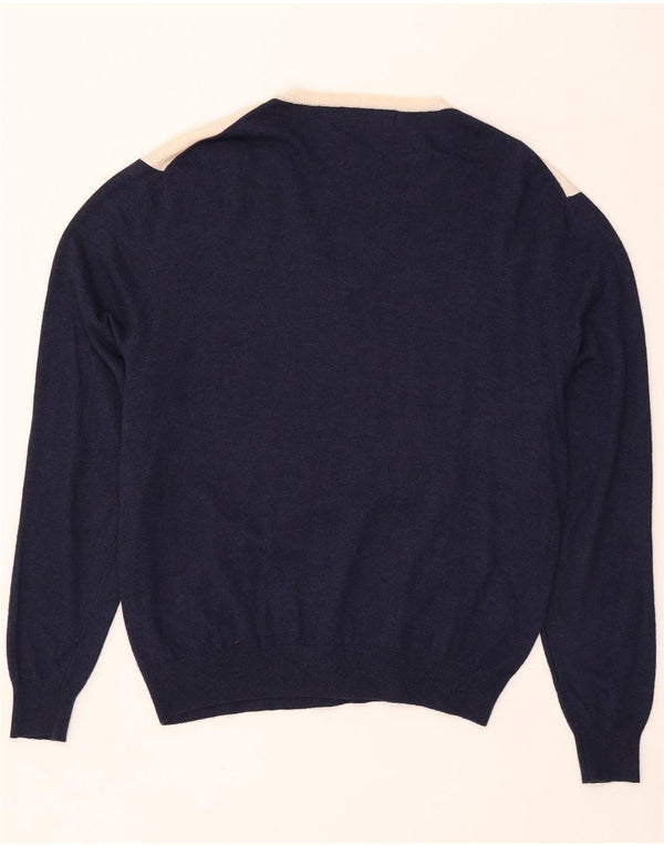 Bottega Del Sarto Ανδρικό πουλόβερ με λαιμόκοψη 2XL Navy Blue Argyle/Diamond