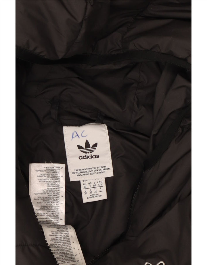 Γυναικείο μπουφάν με κουκούλα ADIDAS UK 10 Small Black Polyester