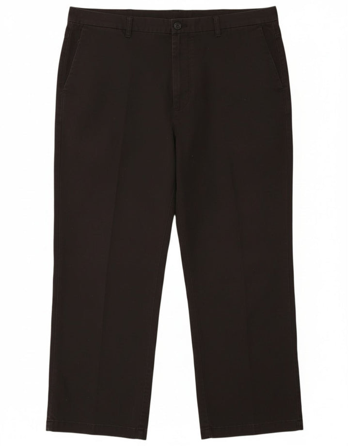 Ανδρικό ίσιο παντελόνι Chino Izod W48 L30 Μαύρο βαμβακερό