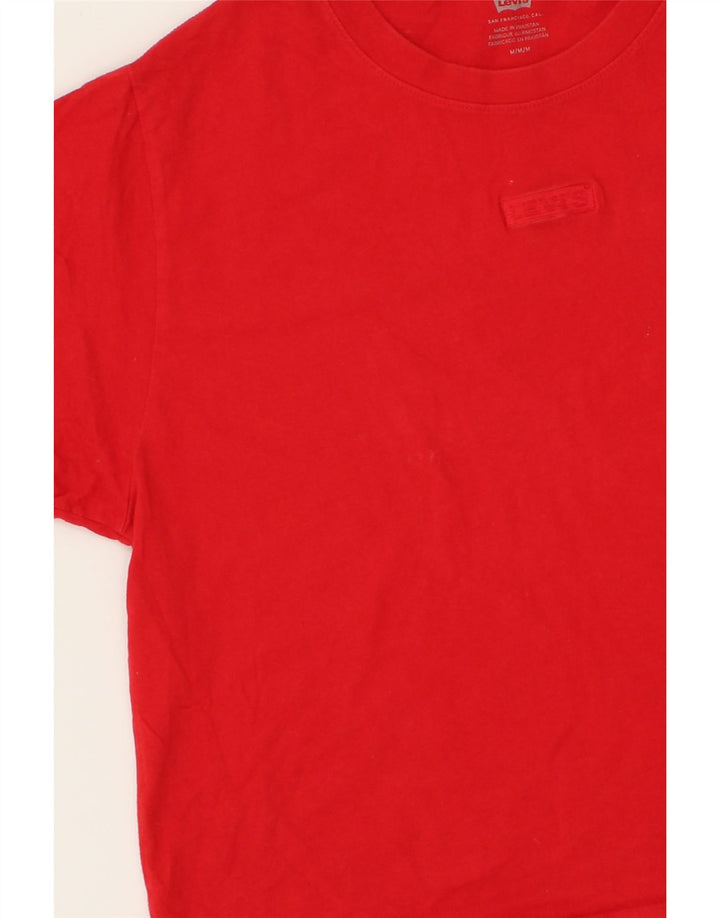 LEVI'S Womens T-Shirt Top UK 14 Medium Red Cotton Vintage Levi's and Second-Hand Levi's from Messina Hembry 