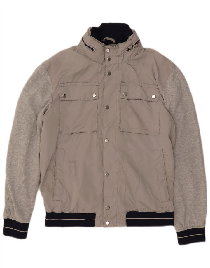 Zara Ανδρικό Bomber Jacket με κουκούλα UK 40 Large Grey