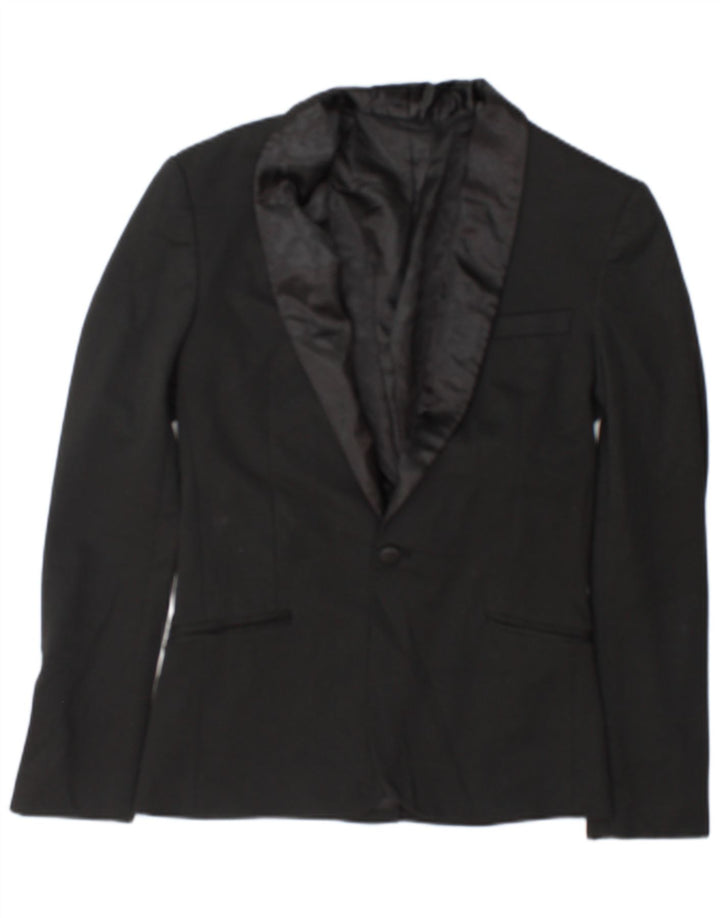 Zara Ανδρικό μπουφάν σακάκι 1 κουμπιού UK 36 Small Black Polyester