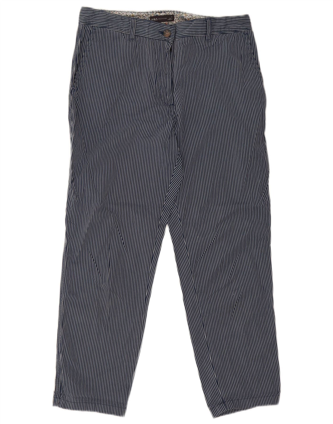 Marks & Spencer Γυναικείο Cropped Παντελόνι UK 12 Medium W30 L26 Navy Blue