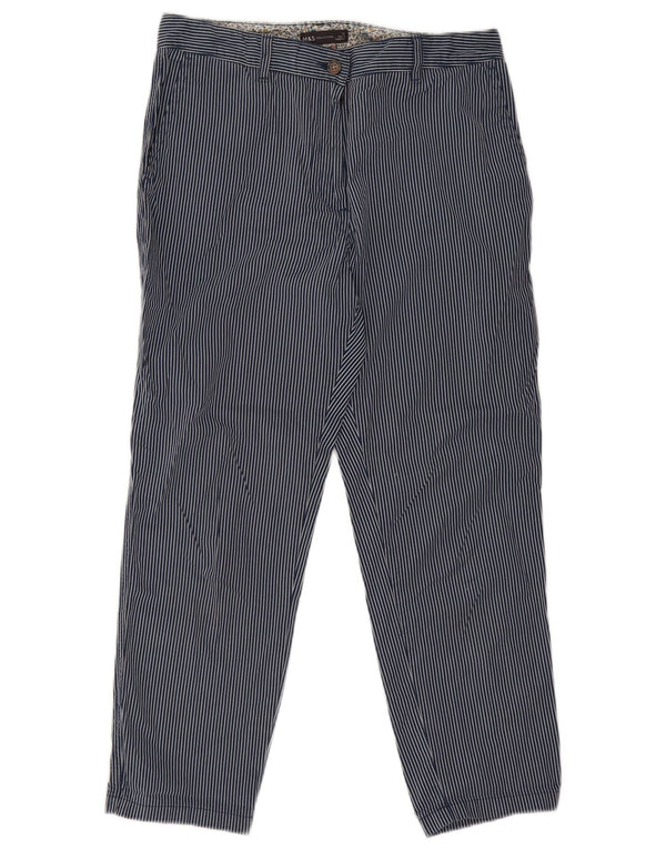 Marks & Spencer Γυναικείο Cropped Παντελόνι UK 12 Medium W30 L26 Navy Blue