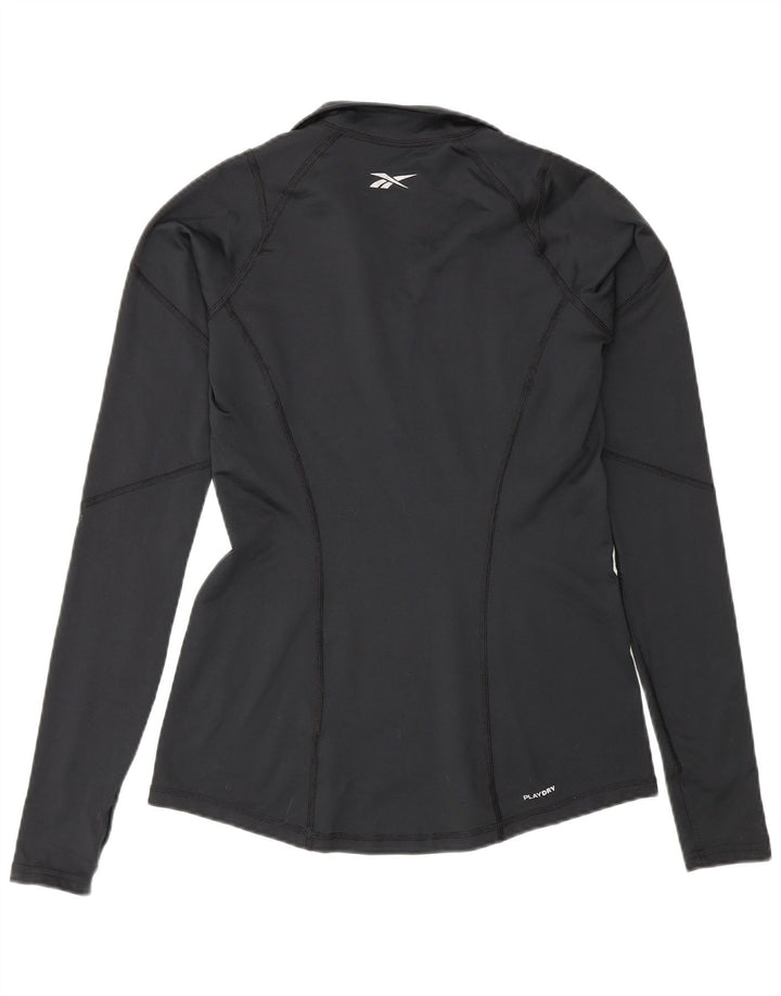 Γυναικεία φόρμα πουλόβερ με φερμουάρ Reebok Top 12 μεσαίο μαύρο πολυεστέρα