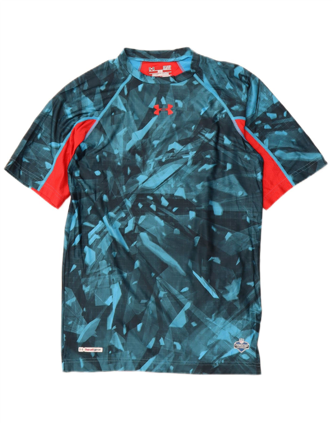 Ανδρικό μπλουζάκι θερμότητας UNDER Armour Top Μικρό μπλε γεωμετρικό πολυεστέρα