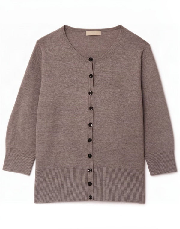 Marks & Spencer Γυναικείο πουλόβερ ζακέτα με 3/4 μανίκια UK 16 Large Grey