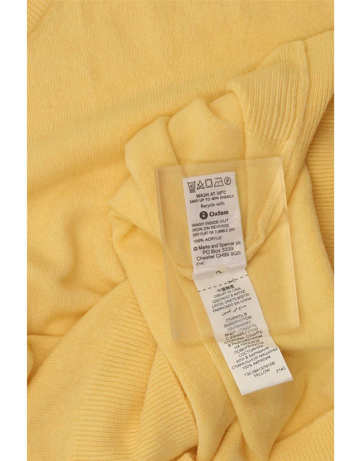 Marks & Spencer Ανδρικό πουλόβερ με λαιμόκοψη σε μεσαίο κίτρινο ακρυλικό
