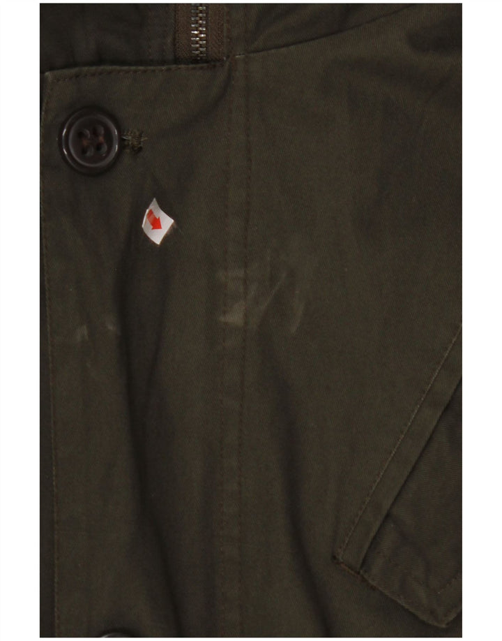 VINTAGE Ανδρικό μπουφάν Parka με κουκούλα UK 40 Μεγάλο Χακί Βαμβάκι