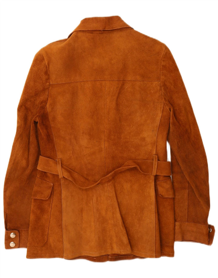 Vintage Γυναικείο Suede Jacket UK 10 Small Brown
