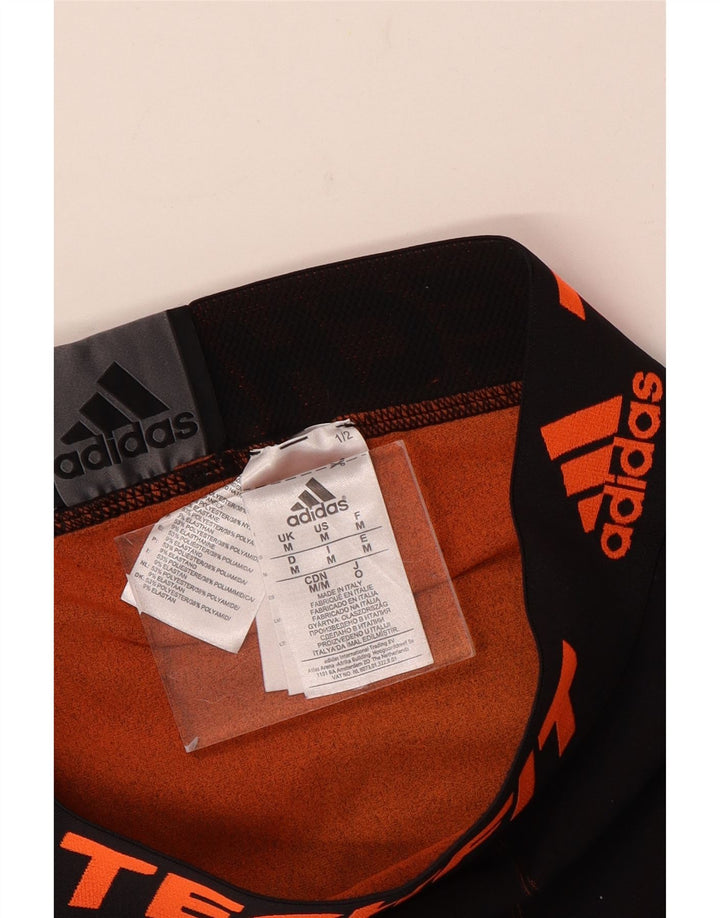 Ανδρικό γραφικό αθλητικό σορτς Adidas από πολυεστέρα μεσαίου μαύρου στίγματος