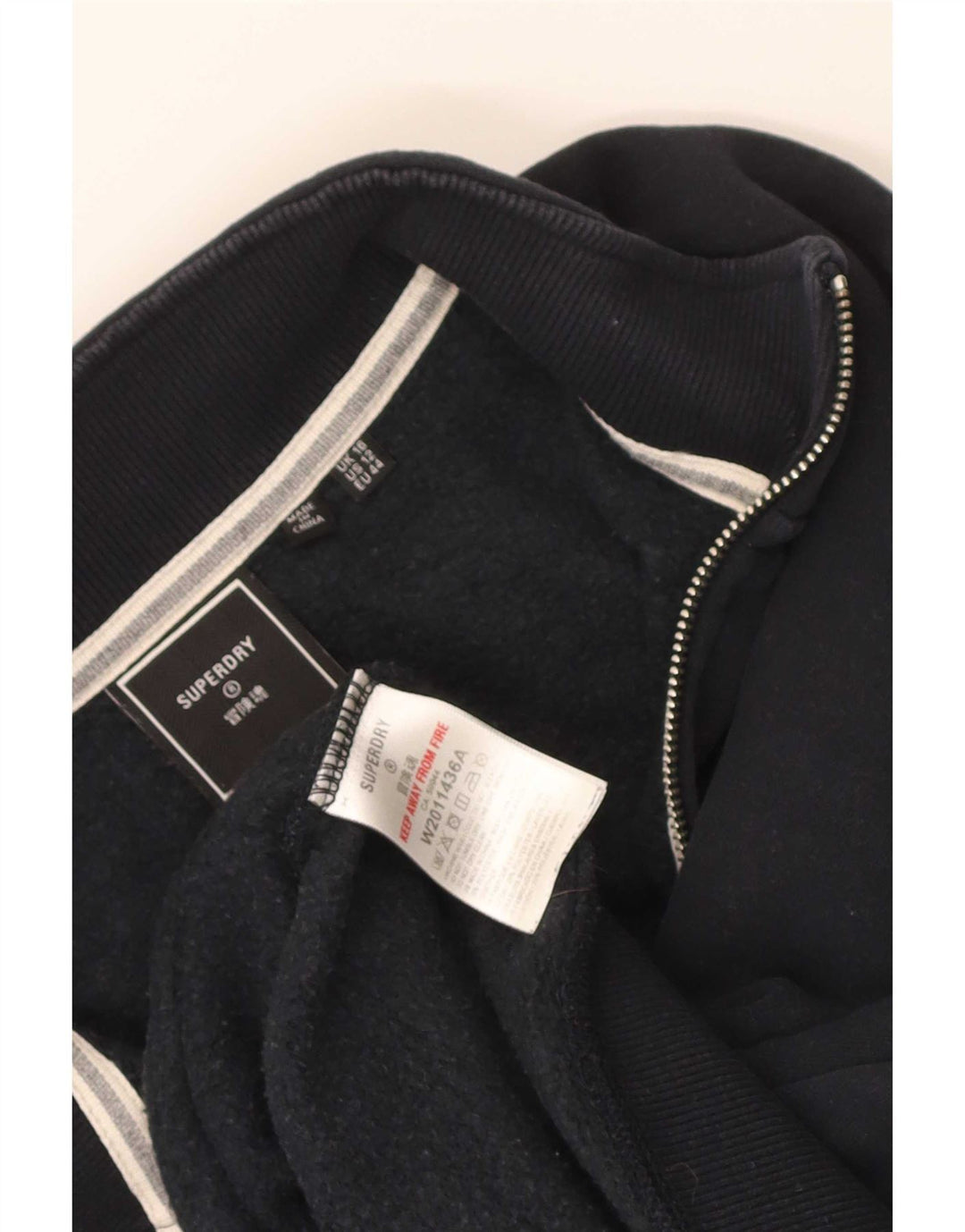 Superdry Γυναικεία φούτερ με μεγάλο μέγεθος Crop Jumper UK 16 Large Navy Blue