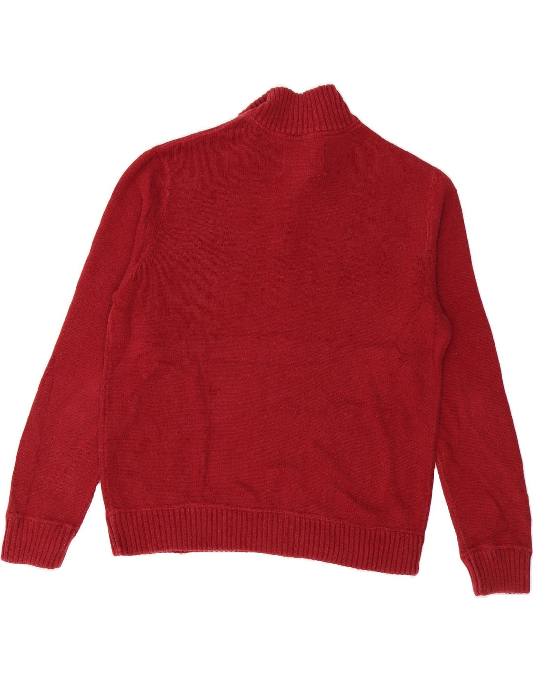 EDDIE BAUER Mens Zip Neck Jumper Sweater Large Red Cotton Vintage Eddie Bauer and Second-Hand Eddie Bauer from Messina Hembry 