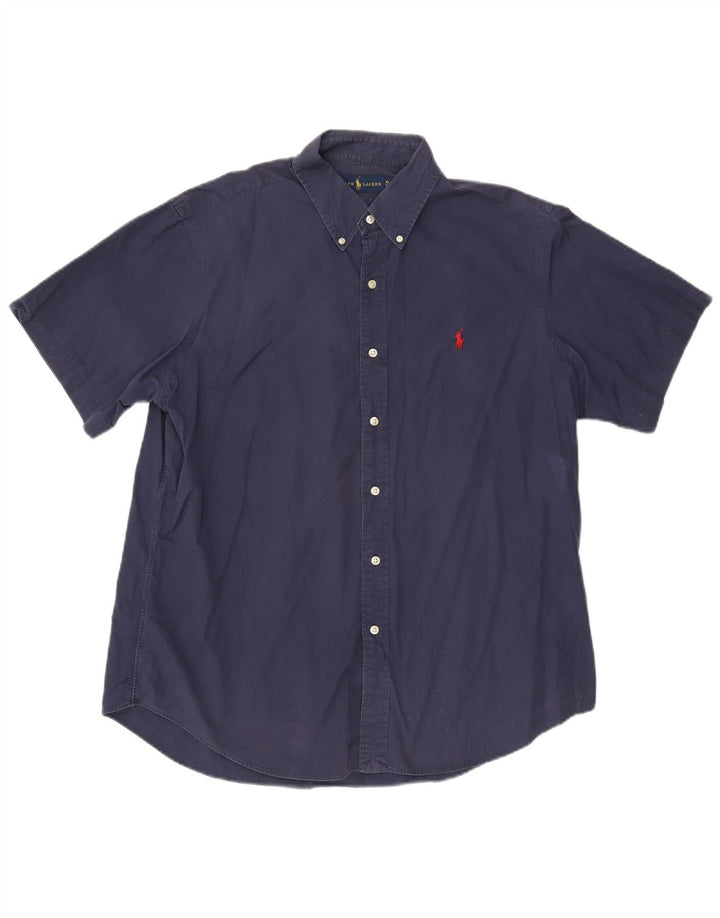 Ανδρικό κοντομάνικο πουκάμισο Ralph Lauren XL Navy Blue βαμβακερό